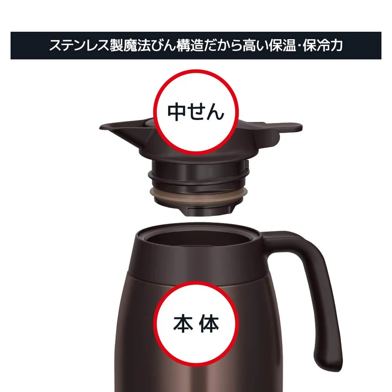 Thermos 2L Stainless Steel Dark Brown Pot - Ttb-2000 Dbw
