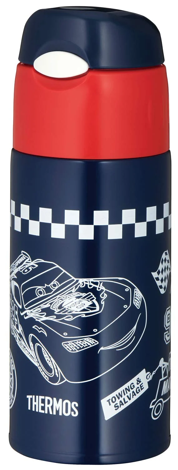 Thermos 400ml Vacuum Insulated Straw Bottle Cars Navy Red Cold Storage - FHL-402FDS NV-R