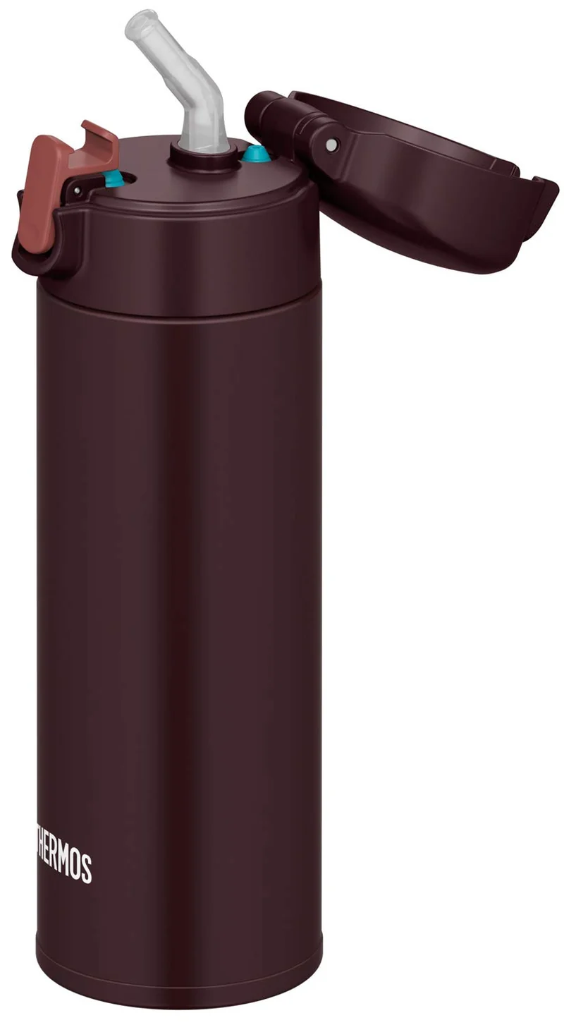 Thermos FJM-350 BW Vacuum Insulated Straw Bottle Brown 350ml Cold Storage