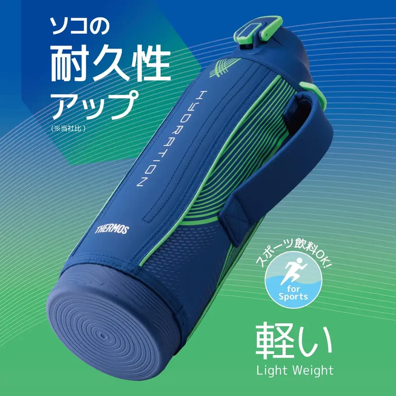 Thermos Fht-1502F 1.5L Blue Green Cold Storage Vacuum Insulated Sports Bottle