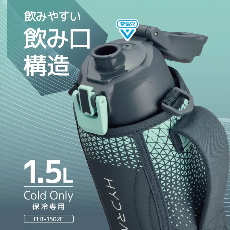 Thermos 1.5L Navy Mint Vacuum Insulated Sports Bottle for Cold Storage - Fht-1502F Nvmt