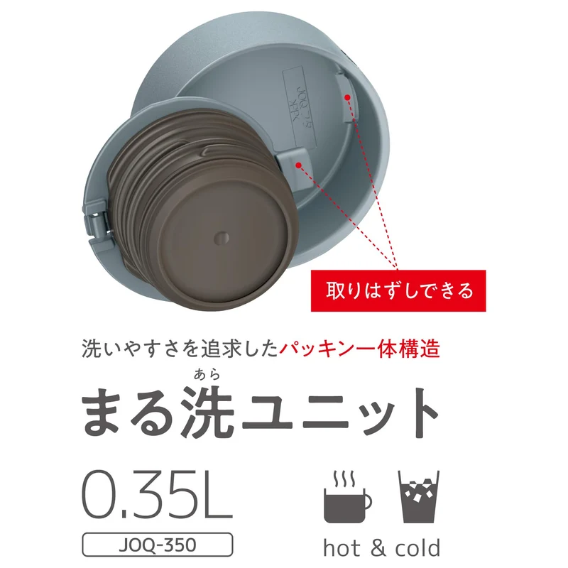Thermos Stainless Steel Vacuum Insulated Water Bottle 350ml Gray Green Compact Lightweight Dishwasher Safe - Joq-350 Gyg