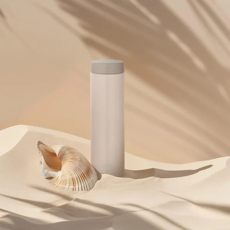 Thermos 480ml Stainless Steel Vacuum Insulated Water Bottle Easy Clean Screw Type Shell Beige - Jon-481 Sbe