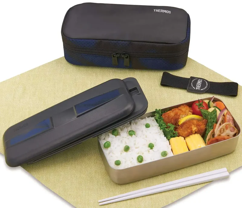 Thermos Black Stainless Steel Lunch Box Fresh 700ml DSD-703 Bk-Pt