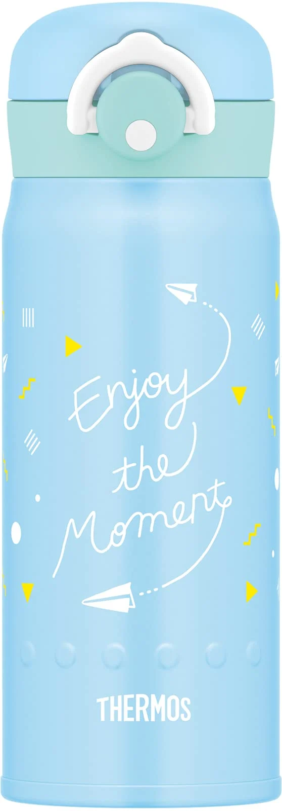 Thermos 400ml Vacuum Insulated Water Bottle Mobile Mug in Blue White - JNR-401 BLWH
