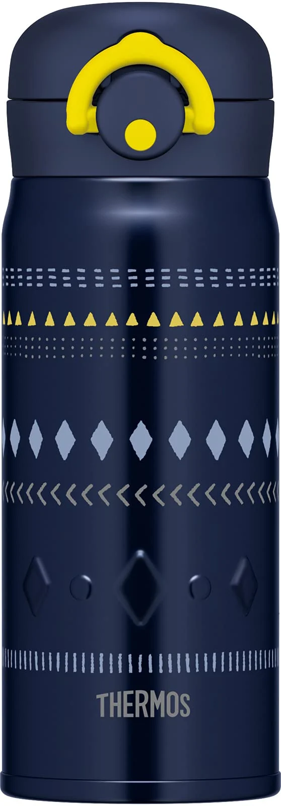 Thermos JNR-401 NV-Y 400ml Vacuum Insulated Portable Mug in Navy Yellow