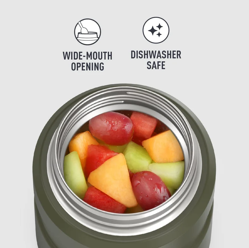Thermos Stainless King 16oz Matte Green Vacuum Insulated Food Jar with Spoon