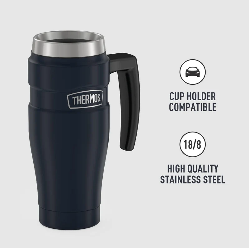 Thermos Stainless King 16Oz Vacuum Insulated Travel Mug in Matte Blue
