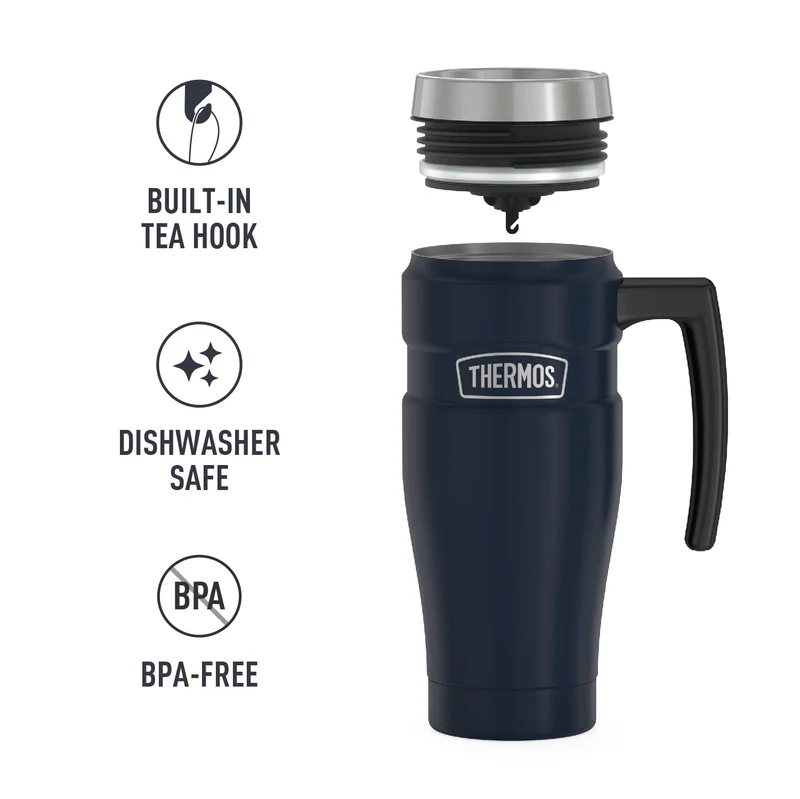 Thermos Stainless King 16Oz Vacuum Insulated Travel Mug in Matte Blue