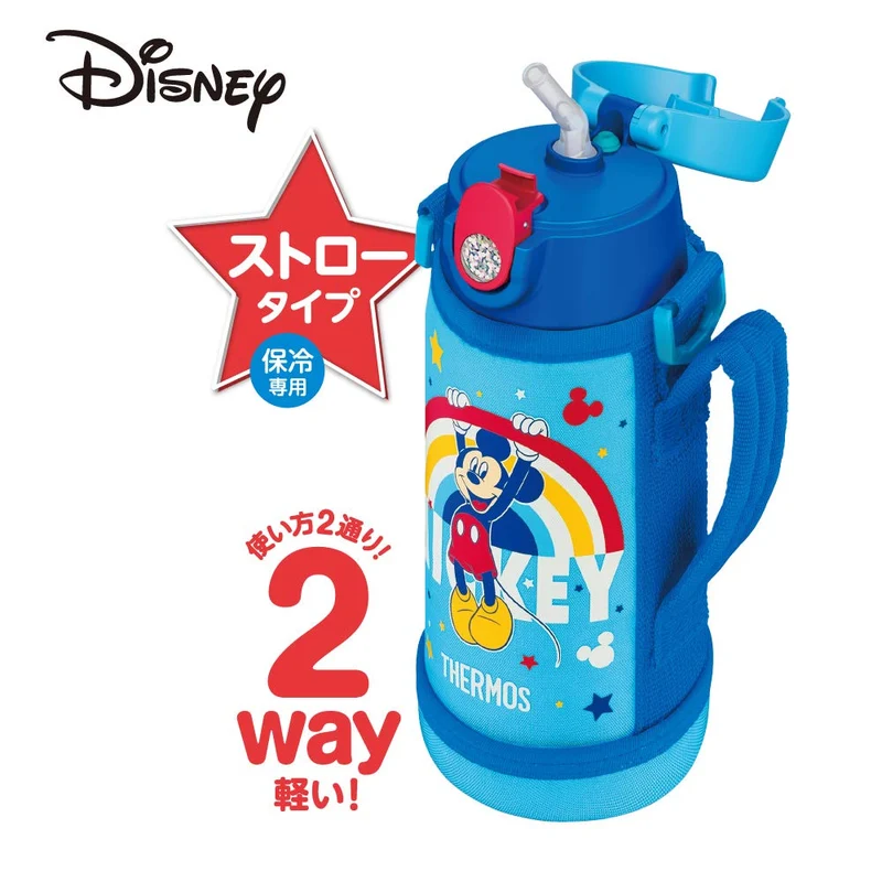 Thermos Mickey Blue Vacuum Insulated Water Bottle 0.6L/0.64L Model Fjo-600Wfds Bl
