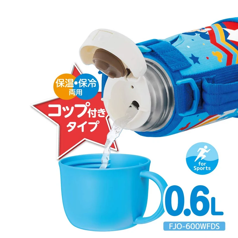 Thermos Mickey Blue Vacuum Insulated Water Bottle 0.6L/0.64L Model Fjo-600Wfds Bl