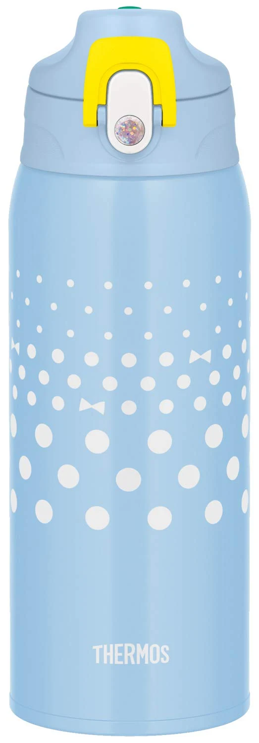 Thermos Vacuum Insulated Water Bottle 0.8L Mint Dot 2-Way Lid - Thermos Fjj-800Wf Mtd