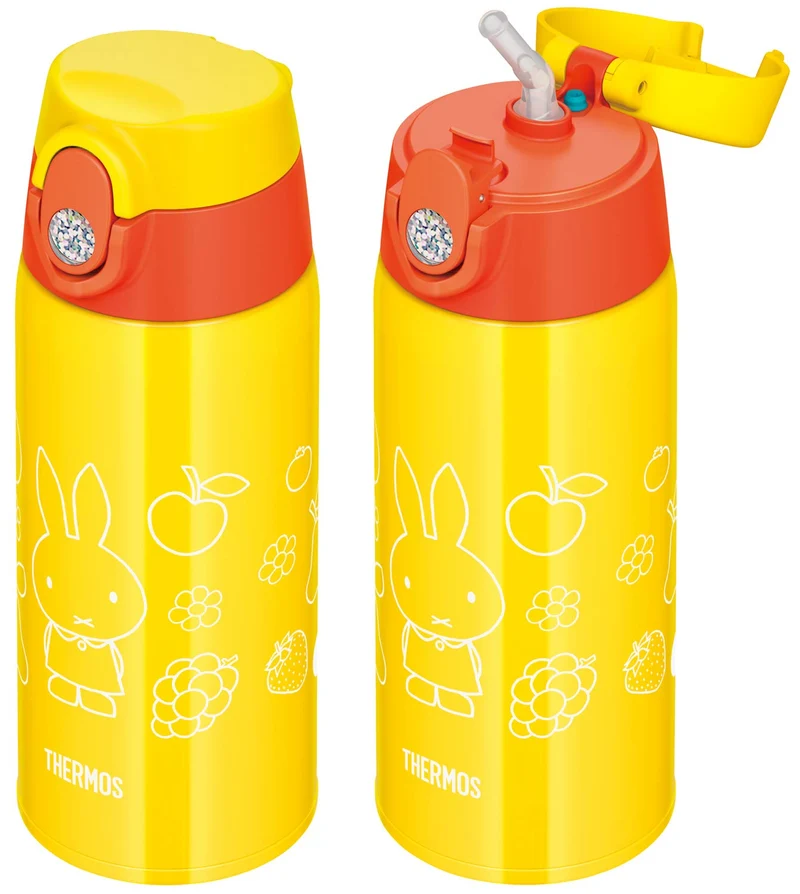 Thermos Miffy Yellow 0.6L Vacuum Insulated Water Bottle FJO-600WFB