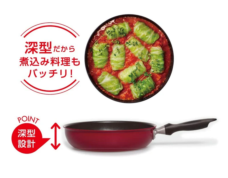 Thermos Red 20cm IH Compatible Frying Pan Model KFB-020 R