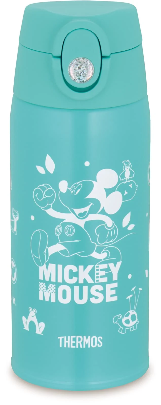 Thermos Mickey Mint Blue Vacuum Insulated Water Bottle 0.6L Straw Cup for Children FJO-601WFDS MBL