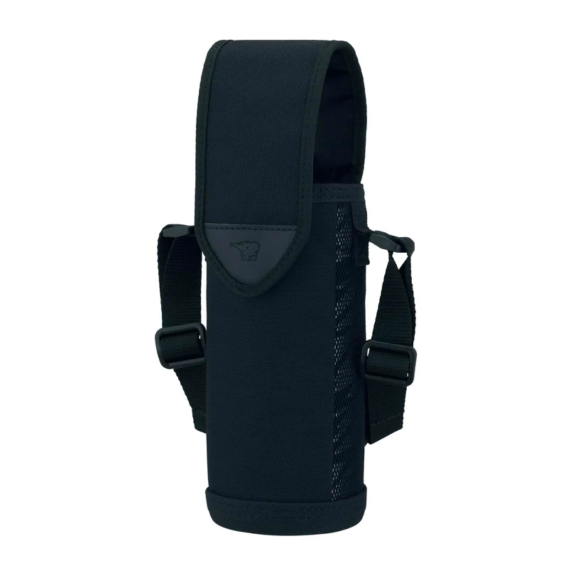 Zojirushi Black Stainless Steel 480ml Water Bottle Cover with Name Tag & Shoulder Strap Machine Washable - Mc-Da02-Ba