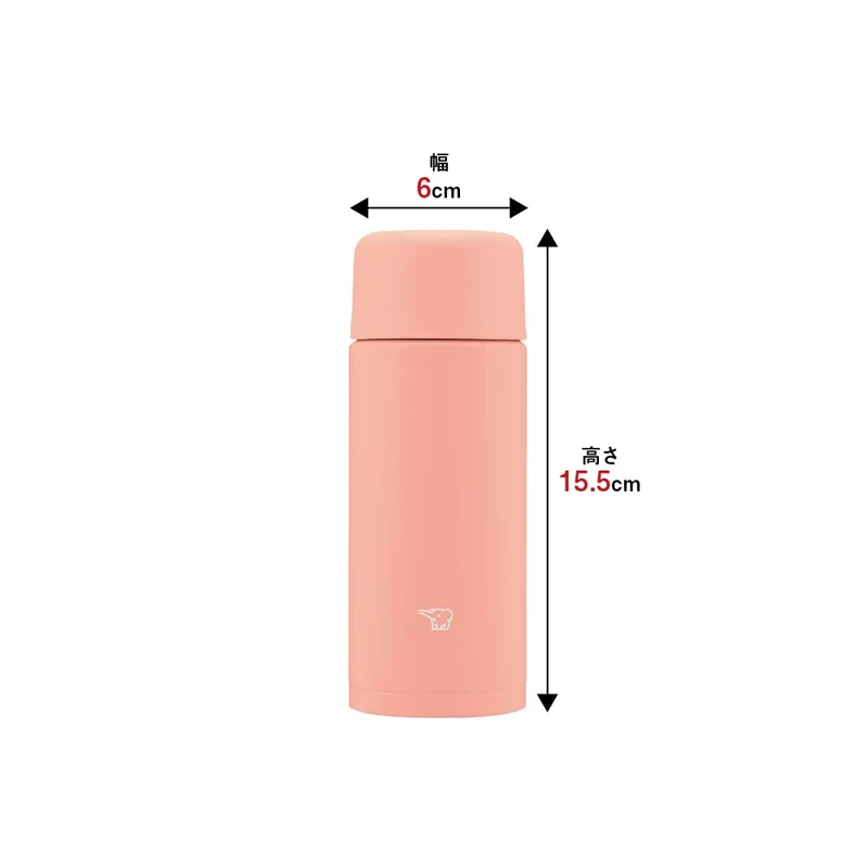 Zojirushi Dahlia Pink 250ml Small Stainless Steel Water Bottle Screw Cap Easy Clean - SM-MA25-PM