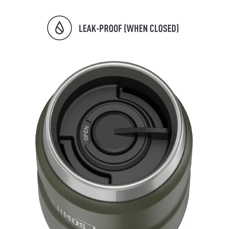 Thermos Stainless King 16Oz Vacuum Insulated Travel Tumbler in Matte Green