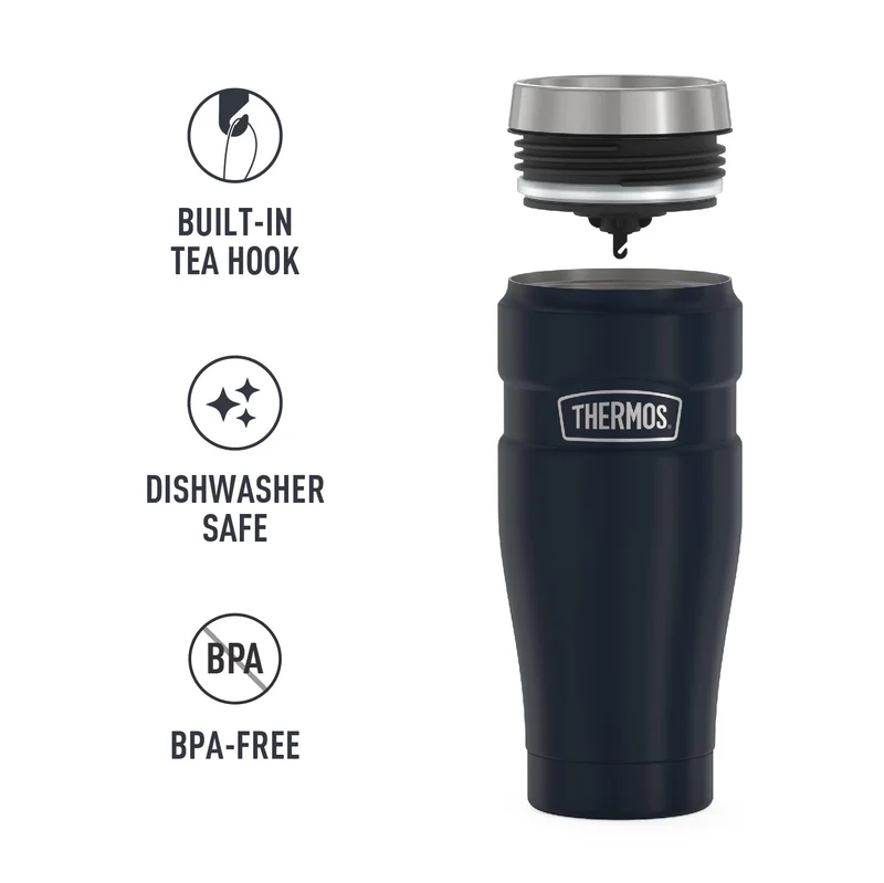 Thermos Stainless King 1-Pack Matte Blue Travel Tumbler