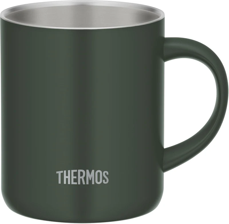 Thermos Dark Green Vacuum Insulated Mug 350ml with Lid JDG-352C - Exclusive