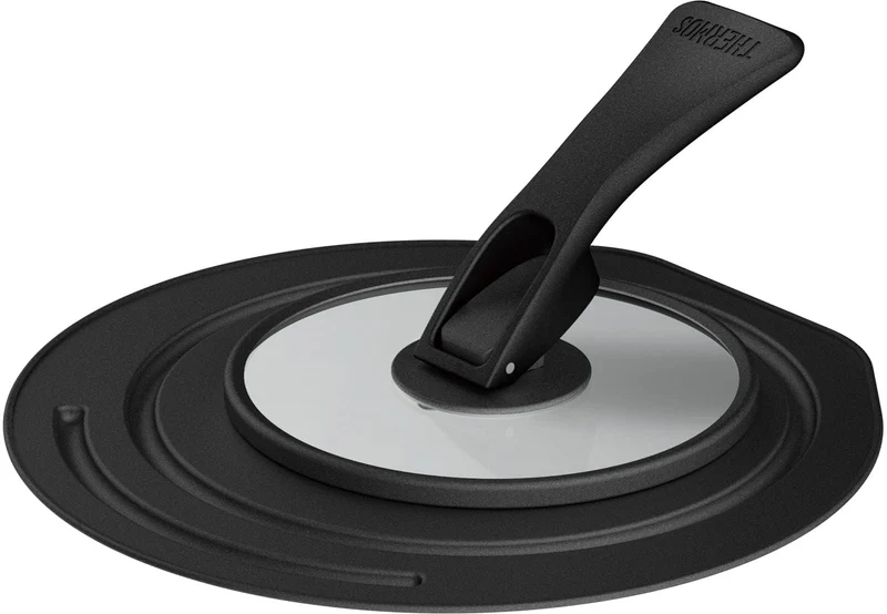 Thermos KLG-001 BK Black Pot and Pan Lid with Folding Stand 18/20cm Compatible