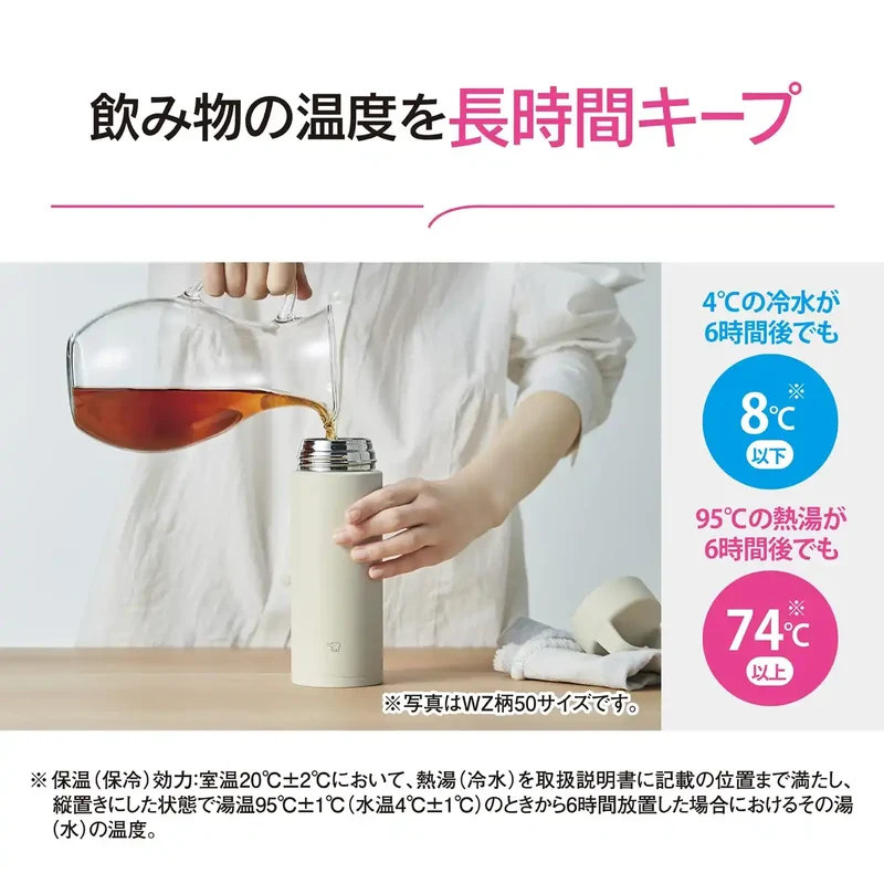 Zojirushi 650ml Stainless Steel Water Bottle Mug Ecru Dishwasher Safe Easy Maintenance