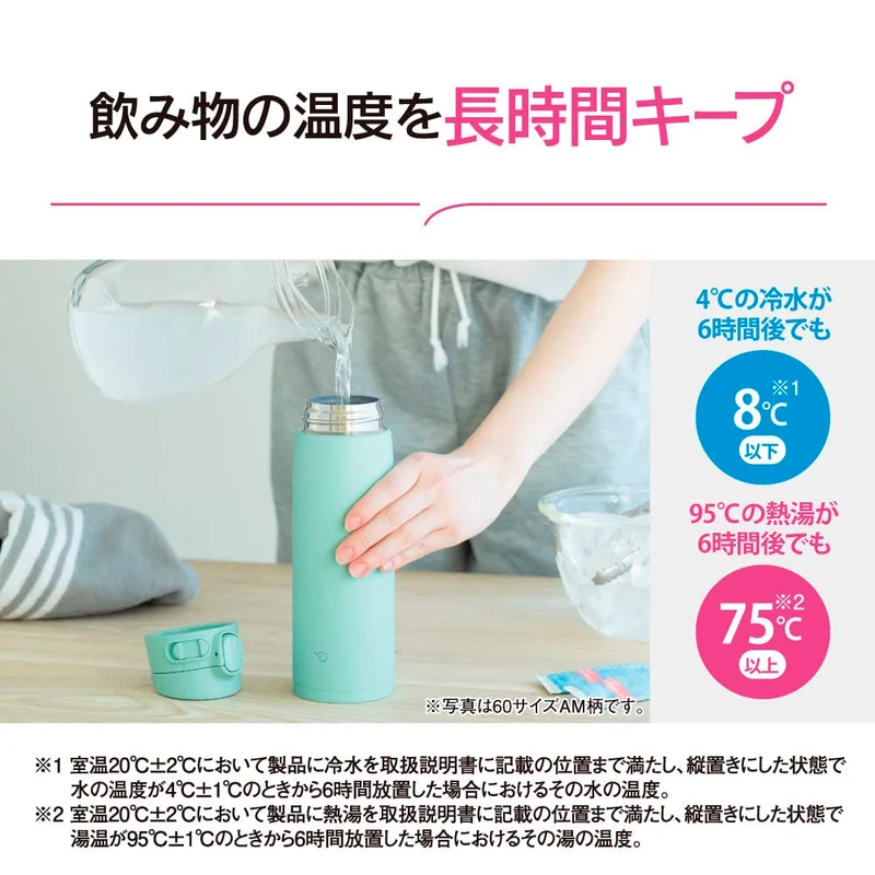 Zojirushi Large Capacity 720ml Stainless Steel Water Bottle with Integrated Lid Navy