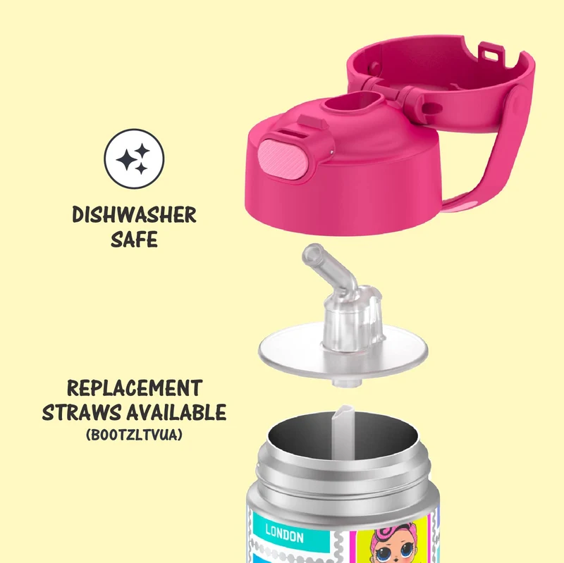 Thermos Funtainer 12Oz Kids Lol Surprise Stainless Steel Insulated Straw Bottle