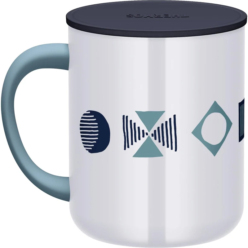 Thermos Brand Navy Pattern 450ml Vacuum Insulated Mug Jdg-452Ltd Nv-Ptn