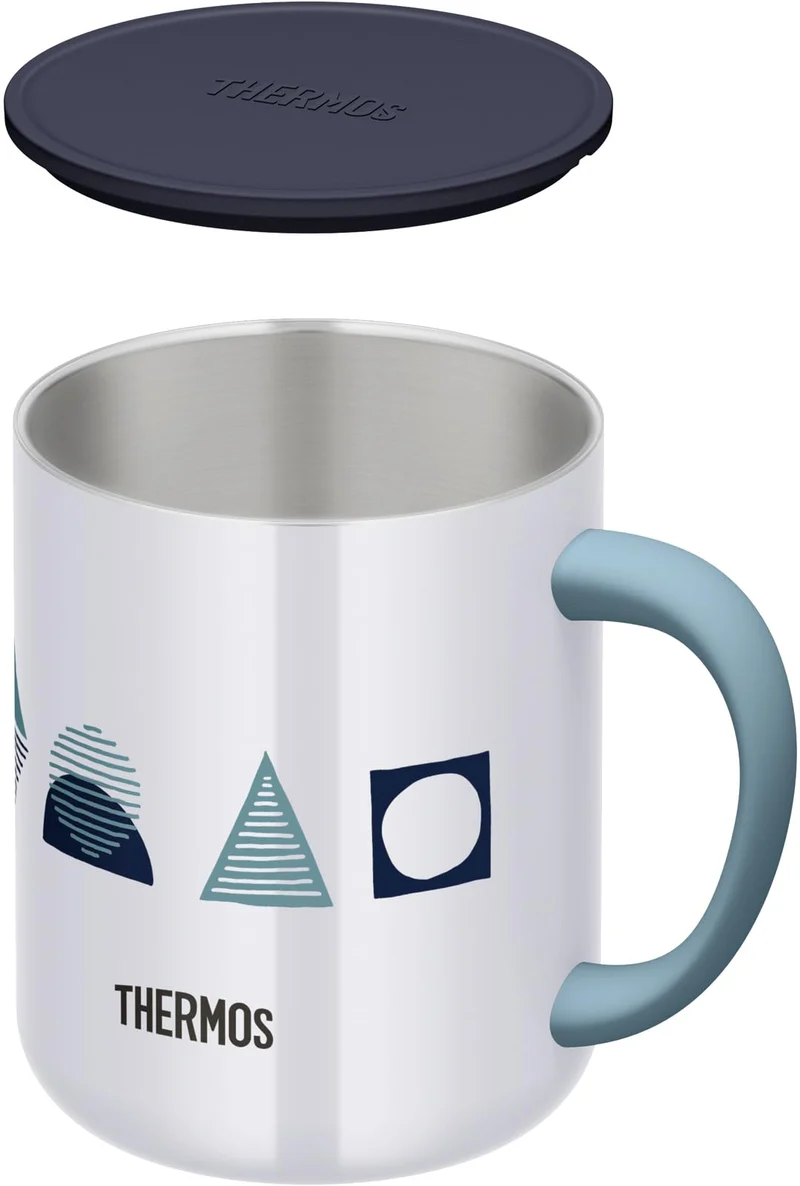 Thermos Brand Navy Pattern 450ml Vacuum Insulated Mug Jdg-452Ltd Nv-Ptn