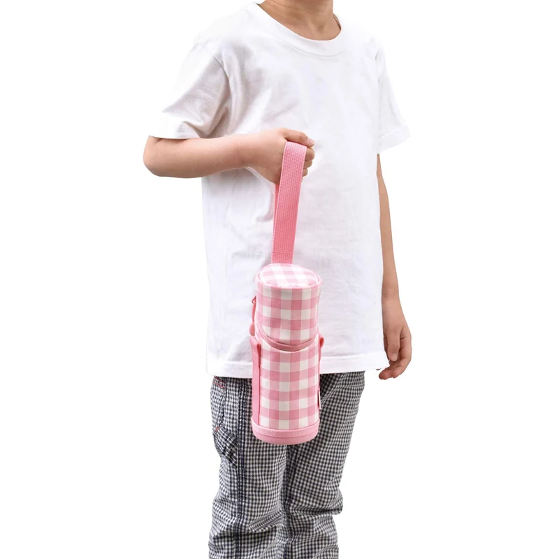 Thermos Pink Check 350-400Ml Bottle Pouch with Strap - APG-350 P-Ch Series