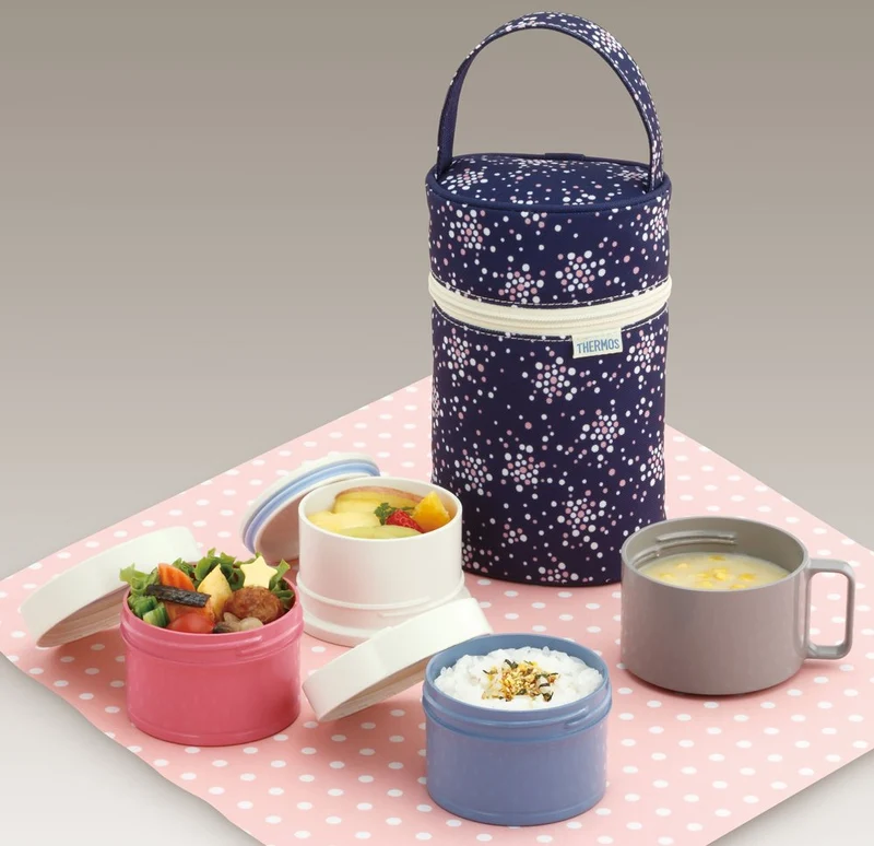 Thermos 3-Tier Fresh Lunch Box Bottle 580ml Navy - DJL-580 NVY