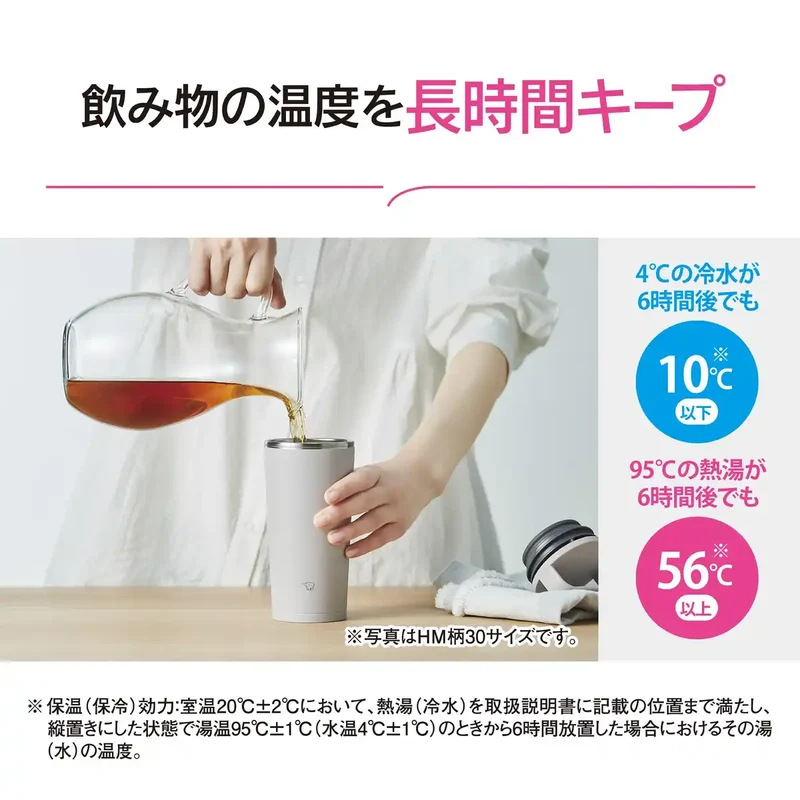 Zojirushi 300ml Carry Tumbler Water Bottle Handle Type Dishwasher Safe Sheer Gray