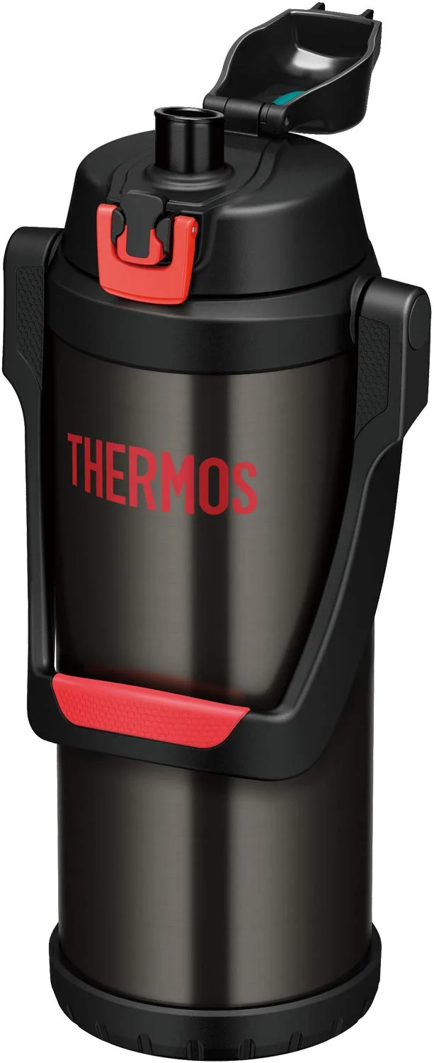 Thermos 2.5L Vacuum Insulated Black Red Sports Jug Ffv-2500 Bkr Water Bottle