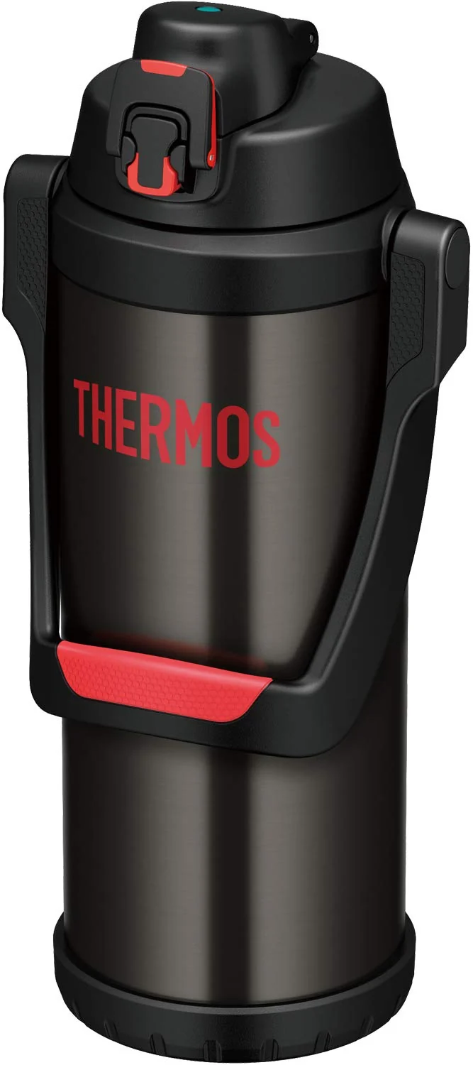 Thermos 2.5L Vacuum Insulated Black Red Sports Jug Ffv-2500 Bkr Water Bottle