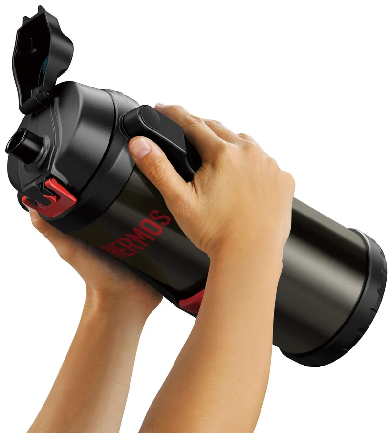 Thermos 2.5L Vacuum Insulated Black Red Sports Jug Ffv-2500 Bkr Water Bottle