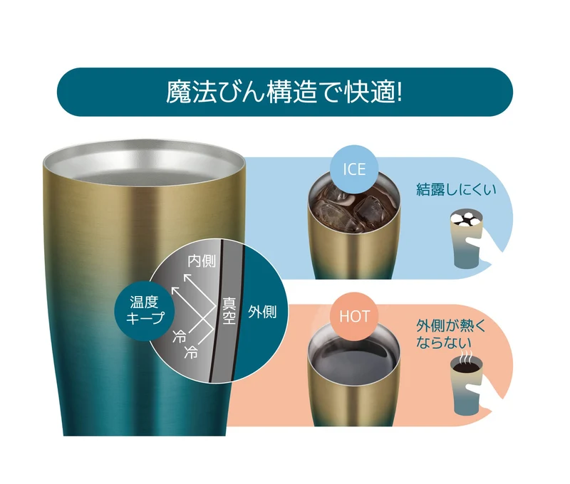 Thermos Blue Gold Vacuum Insulated Tumbler JDE-341Ltd BLGD 340ml Capacity