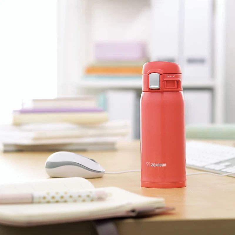 Zojirushi Lightweight Stainless Steel 360ml Water Bottle Coral Pink Direct Drinking Sm-Sc36-Pv
