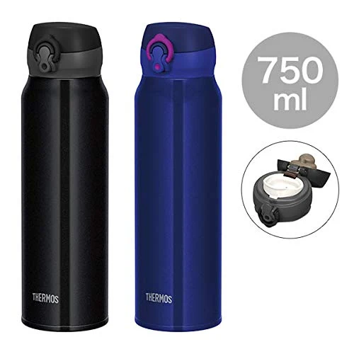 Thermos 750ml Vacuum Insulated Water Bottle Mobile Mug in Pearl Black