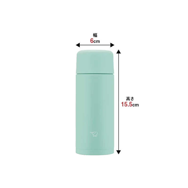 Zojirushi 250ml Stainless Steel Water Bottle Easy Clean Soft Turquoise SM-MA25-AL
