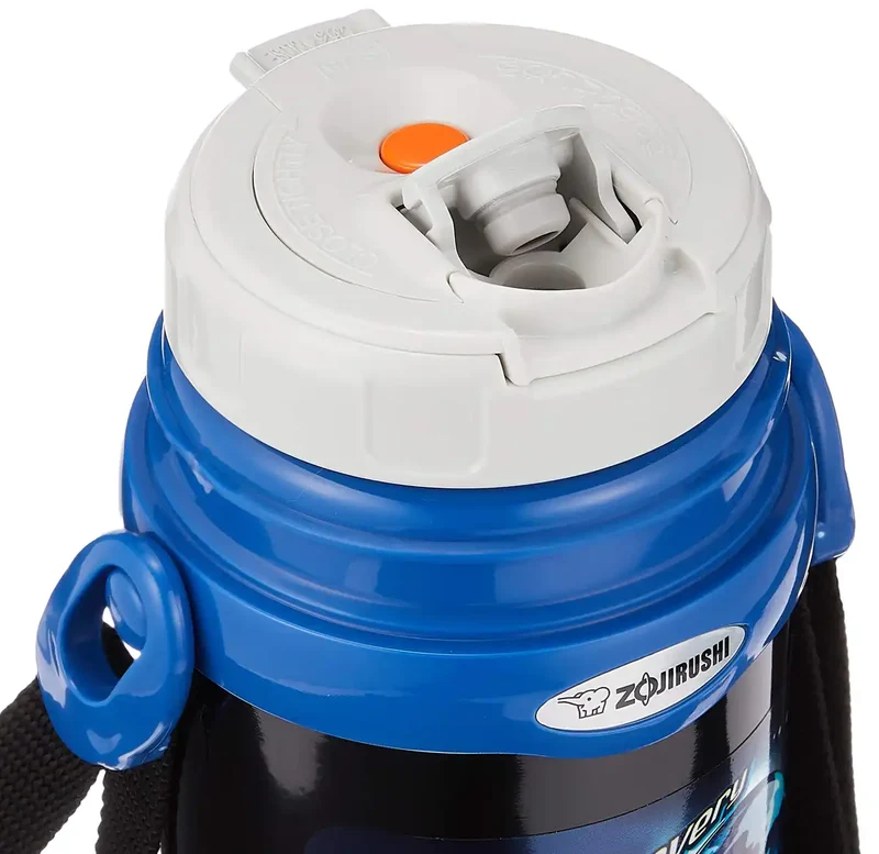 Zojirushi Cool Kids 600ml Black Sports Bottle with 2-Way Straw and Cup