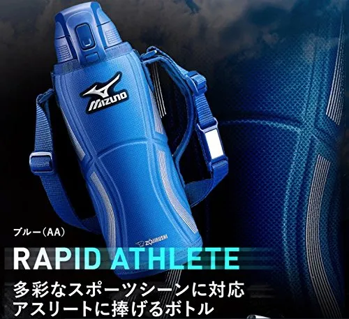 Zojirushi Mizuno 1.5L Stainless Steel Water Bottle One-Touch Open Cool Sports Blue