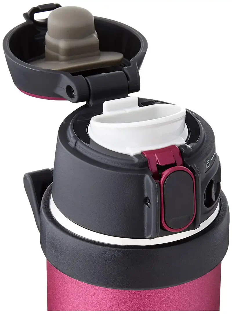 Zojirushi 20oz Stainless Steel Flip and Go Mug in Hibiscus Red SM-QHE60RK