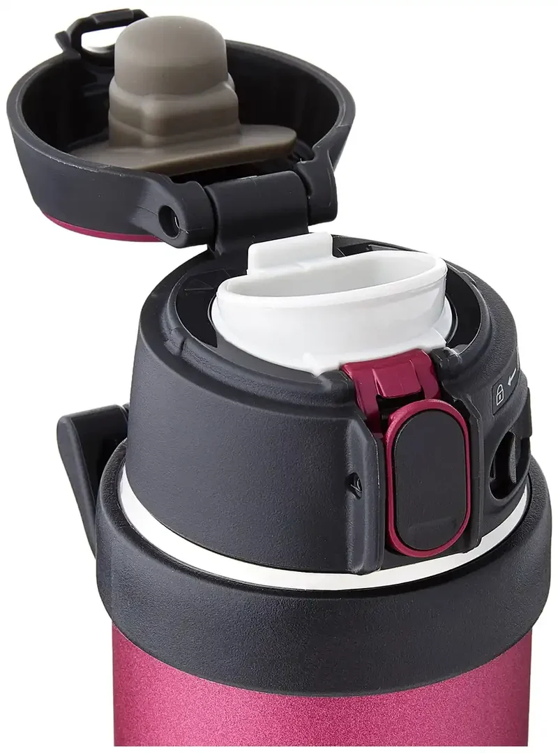 Zojirushi 20oz Stainless Steel Flip and Go Mug in Hibiscus Red SM-QHE60RK