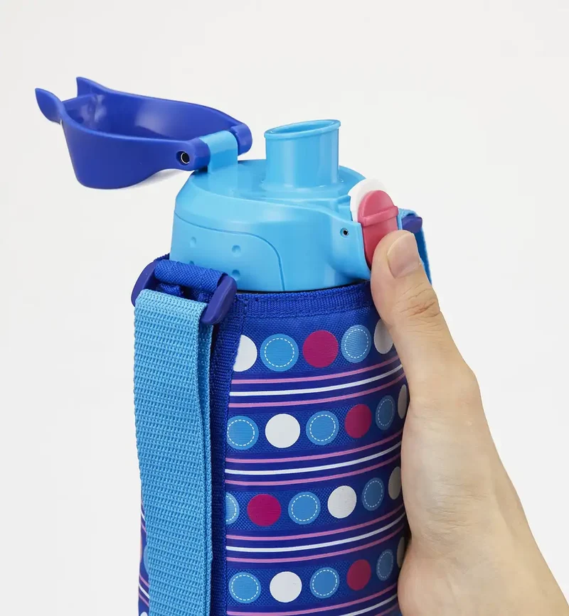 Tiger Sahara Blue Neon MBO-F080-AN 800ml Stainless Steel Water Bottle with Cup and Pouch