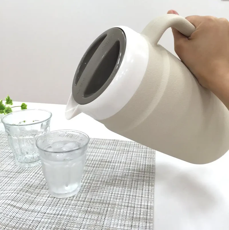 Tiger 1.7L Beige Vacuum Flask Insulated Cold Storage Thermos Pitcher