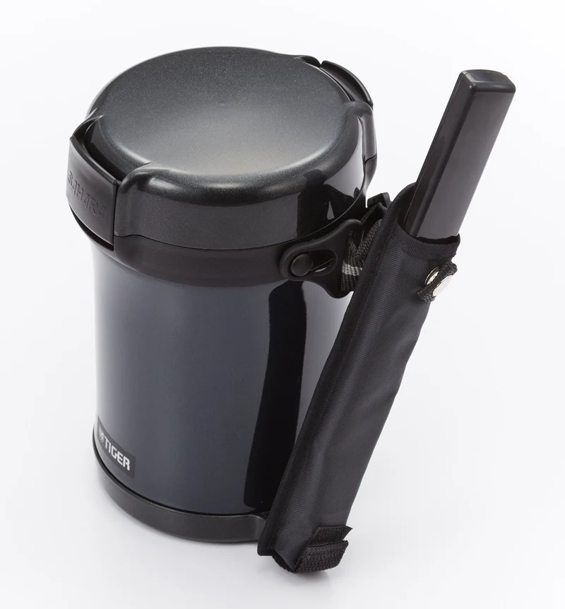 Tiger Stainless Steel Thermos Insulated 3-Cup Black Lunch Jar