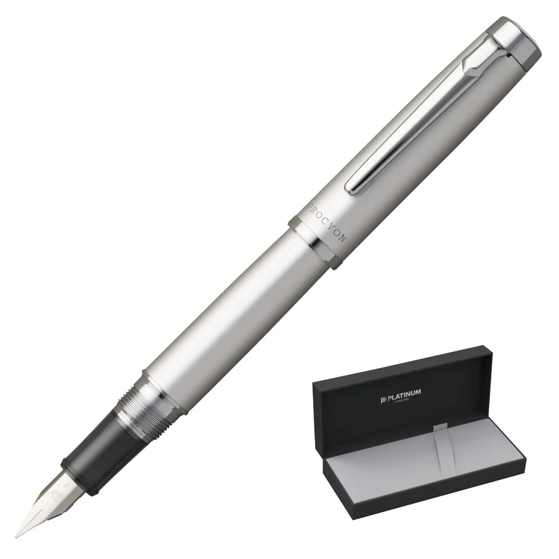 Platinum Procion Luster Medium Point Fountain Pen Satin Silver PNS-8000#79-3