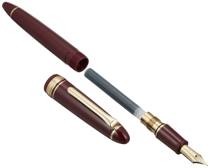Sailor Fountain Pen with Gold Trim Red Medium Point 11-0570-430