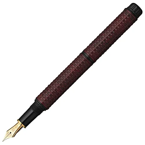 Fine Point Platinum Fountain Pen Izumo Bamboo Knit - Hazel Eye Red Birch Color